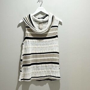 DOLAN Left Coast Anthropologie Women’s Sleeveless Striped Cowl Neck Sweater Sz L
